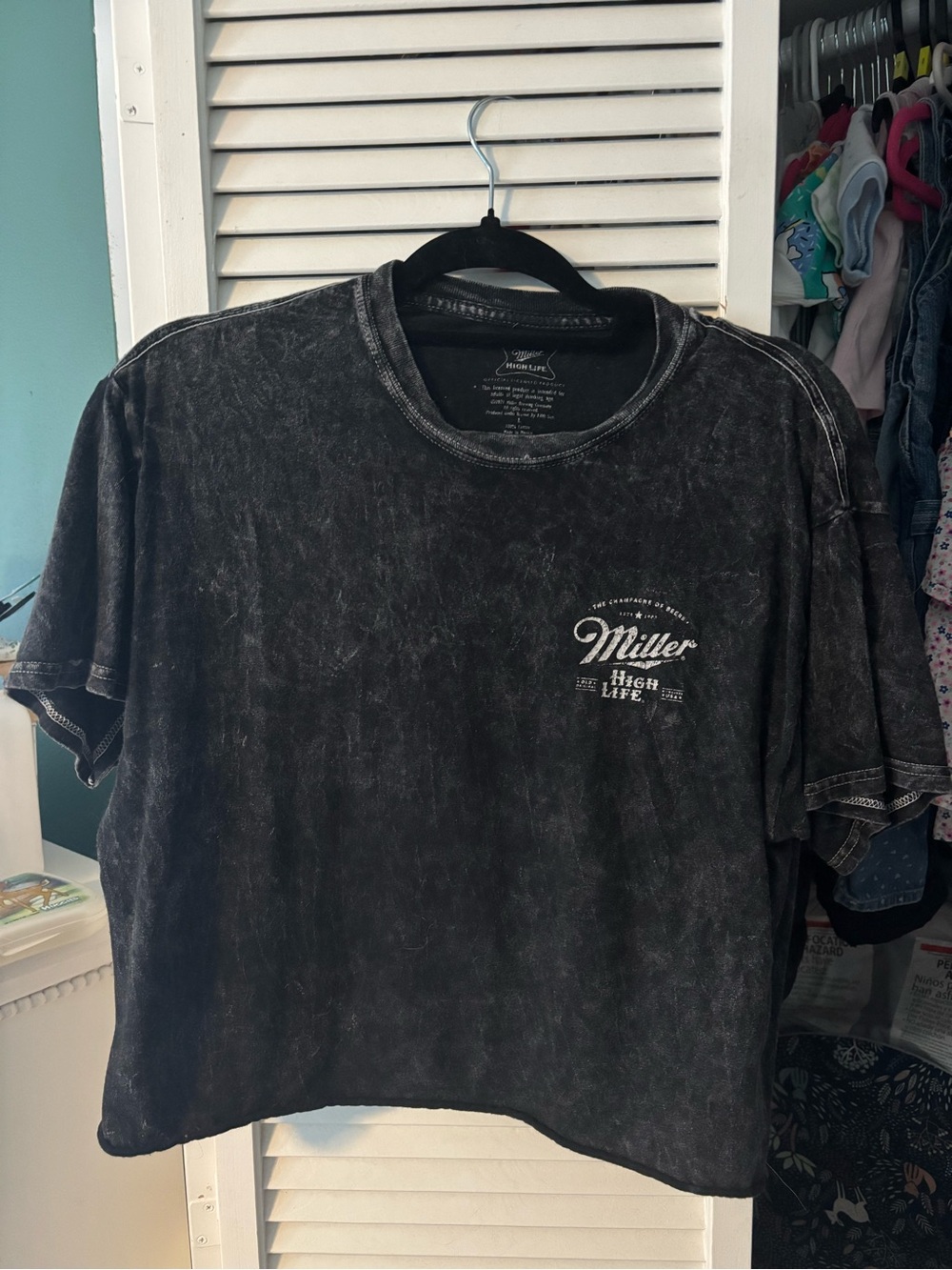 High Life women’s Black Mineral Wash Short-Sleeve Tee